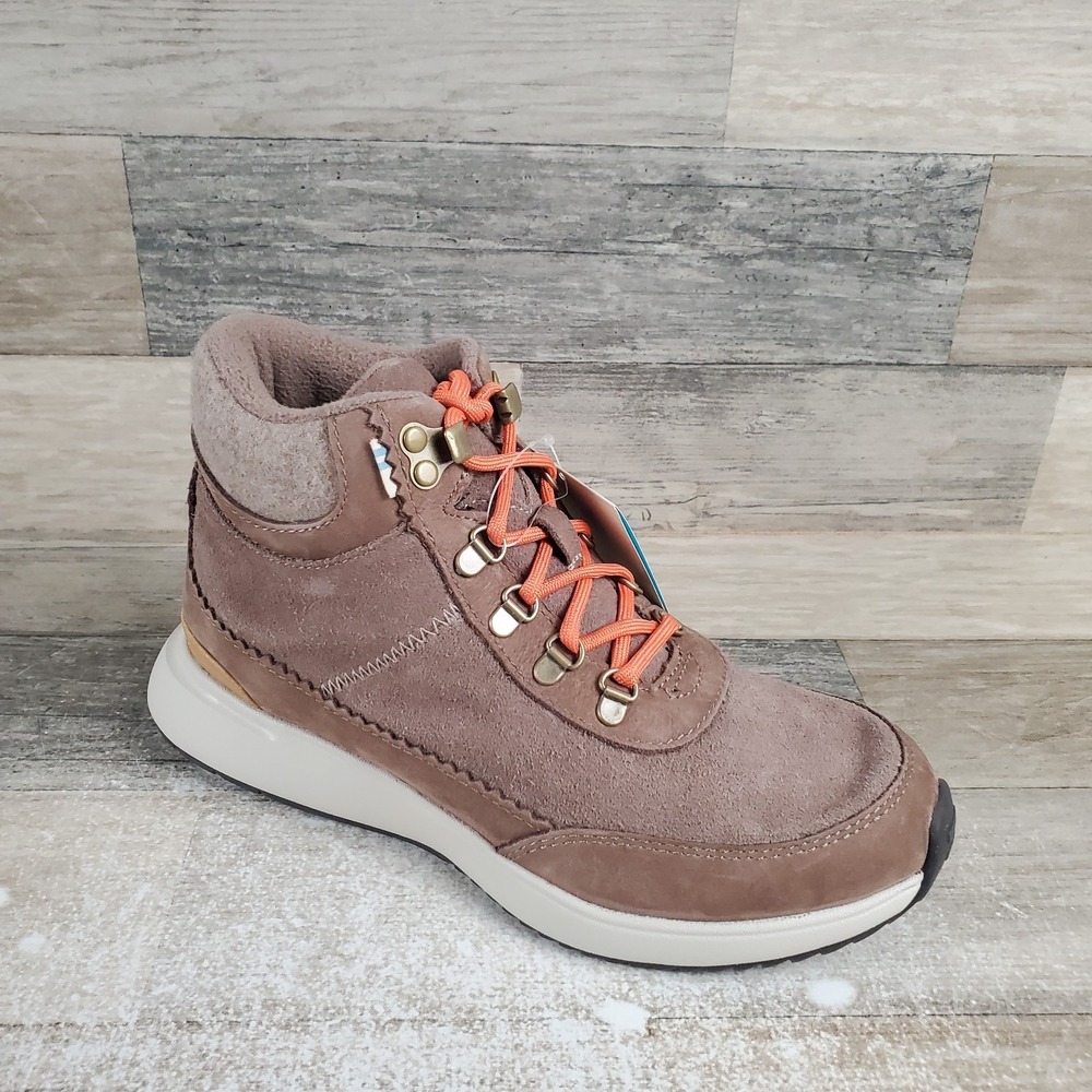 Toms Cascada Womens Shoes Sz 6 Taupe Gray Nubuck‎ Suede Waterproof Ankle Boots